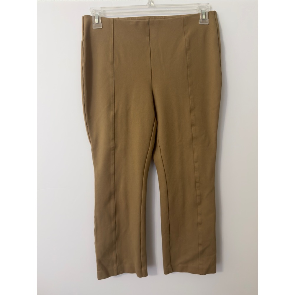 Rafaella Faux Leather Leggings Camel Brown High Waisted Stretch Pants Medium‎